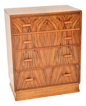 Art Deco Figured Walnut Chest of Drawers, 1930