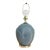 Vintage 80s Deco Revival Gray Cased Glass Table Lamp For Sale