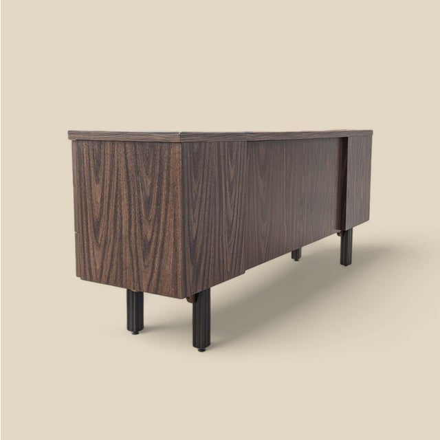 1970s Mid-Century Walnut-Grain Laminate Credenza For Sale - Image 12 of 18