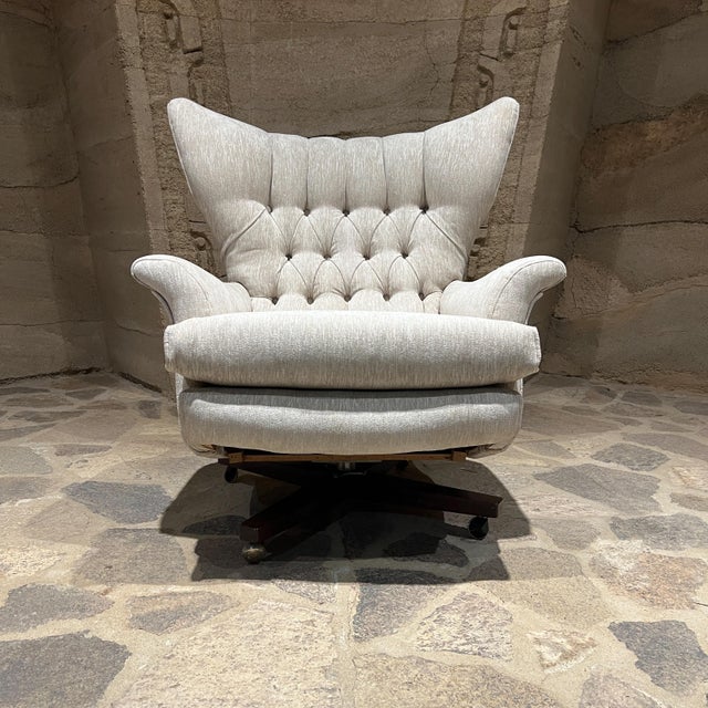 AMBIANIC presents 1960s Fabulous Swivel Wing Lounge Arm Chair G Plan 6250... to die for! of James Bond Fame supervillain...