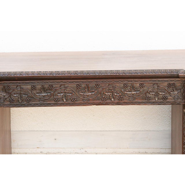 Finely Carved Anglo-Indian Rosewood Pedestal Desk For Sale In Los Angeles - Image 6 of 12