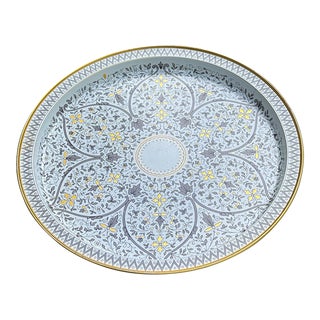 Vintage Gold Venetian Metal Tray For Sale