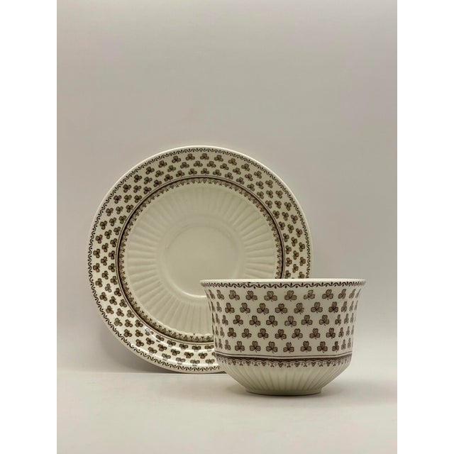 Cream Vintage Wm. Adams & Sons “Sharon” Ironstone Teacup and Saucer For Sale - Image 8 of 9