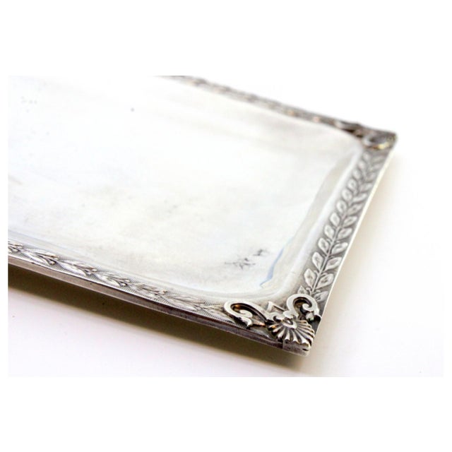 Small Silver Tray with Floral Motifs, in Very Good conditions. Designed before 1890 This piece has an attribution mark, I...