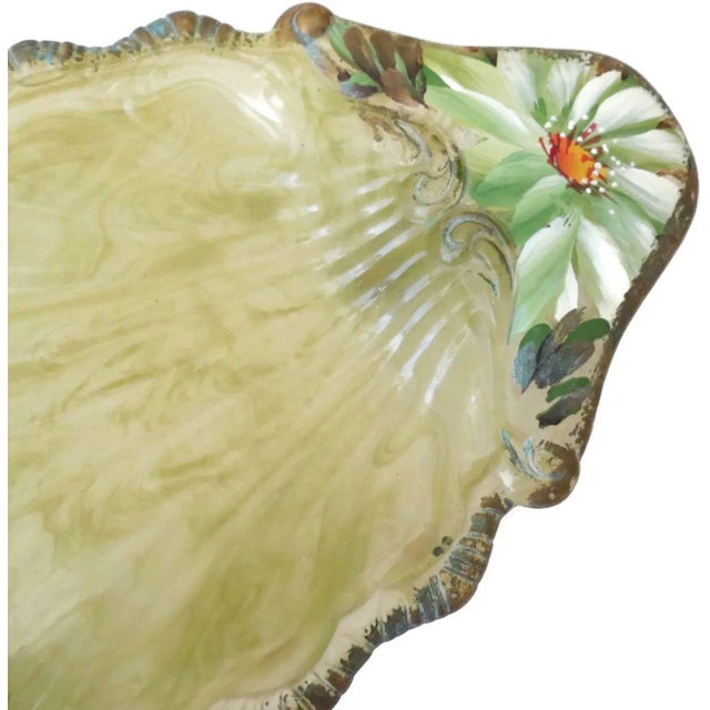 Shabby Chic 1920s Vintage Green Plastic Jewelry Tray For Sale - Image 3 of 6