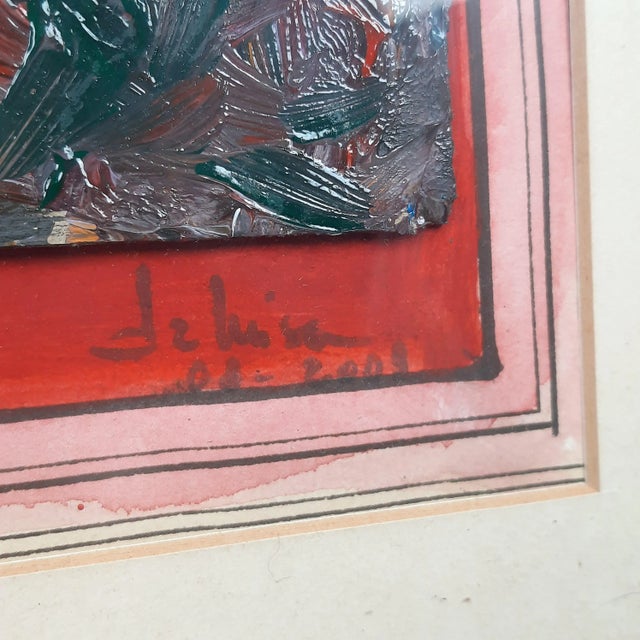 DZ Luisa, Abstract Woman, Painting on Cardboard, Framed For Sale - Image 6 of 11