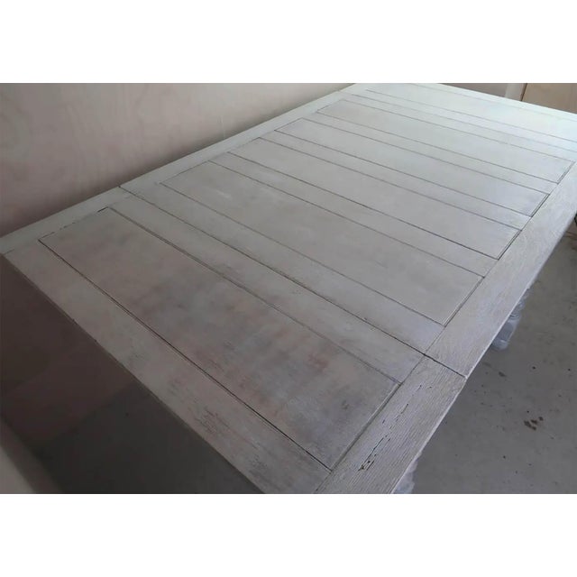 Small Antique English Limed Oak Dining Table with Barley Twist Supports, 1920s For Sale - Image 4 of 7