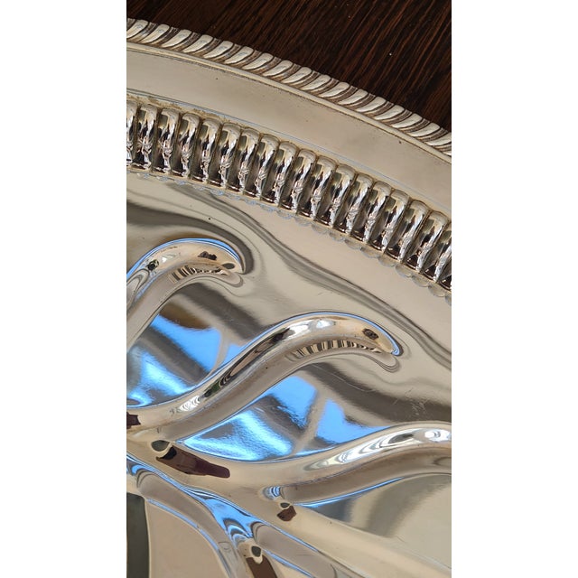 Early 20th Century Buckingham English Regency Silver Plate Oval Meat Cutlery Serving Platter For Sale - Image 9 of 12