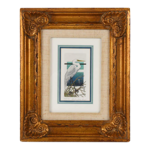 Late 20th Century Framed Lithograph by Rolly Ray Reel of a Heron Signed and Numbered 48/50