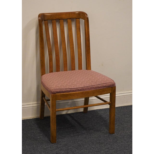 Drexel Drexel Furniture Woodbriar Collection Rustic European Slat Back Dining Side Chair For Sale - Image 4 of 6