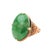 Contemporary 10 Carat Vintage Natural Jadeite Jade in Carved 18k Gold Oval Ring, Size 6 For Sale - Image 3 of 9