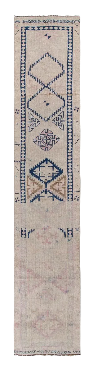 1960s Vintage Herki Runner Rug - 2′7″ × 13′1″