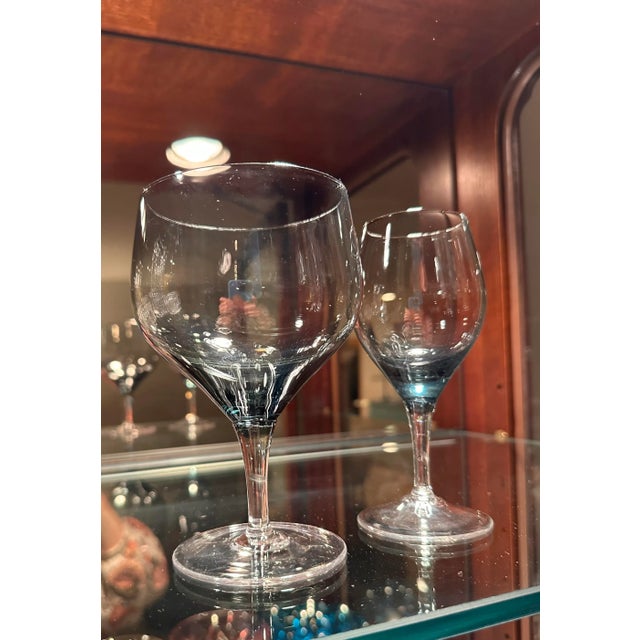 Royal Moselle Blue Nova Smoke Water and Wine Glassware Drinkware Set, Made in Austria- 21 Pieces Large Set Barware For Sale - Image 11 of 11