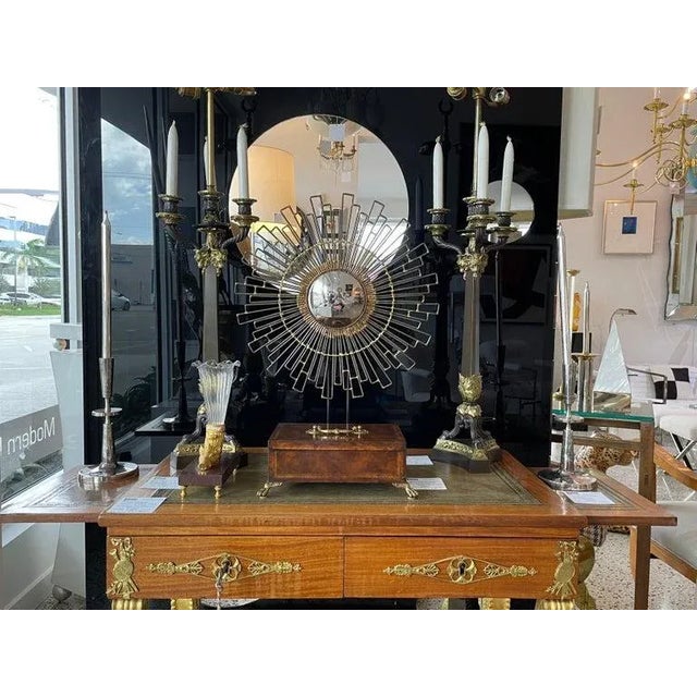 Pair of French Empire Revival Candelabra Lamps Bronze For Sale - Image 12 of 13