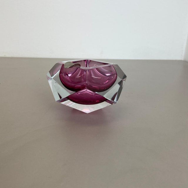 Flavio Poli Italian Pink Diamond Bowl Ashtray from Flavio Poli, 1970s For Sale - Image 4 of 18