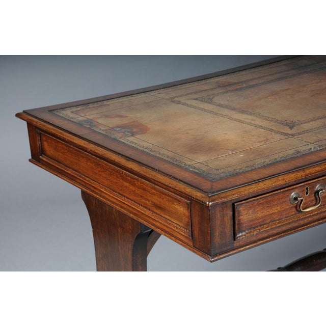 English Mahogany Partner Desk, 1900s For Sale - Image 9 of 18
