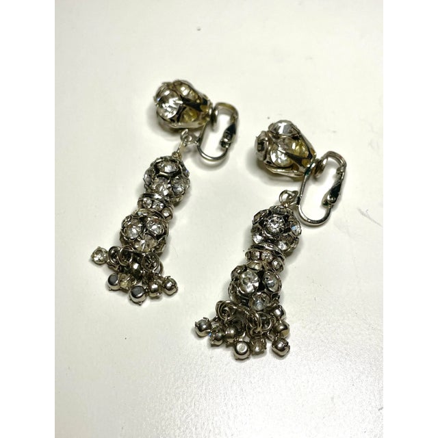 1930s 1930s Swarovski Dangle Clip-Back Earrings - 2 Pieces For Sale - Image 5 of 5