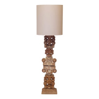 Large Brutalist Sculptural Totem Studio Floor Lamp by Bernard Rooke, England, 1970s For Sale