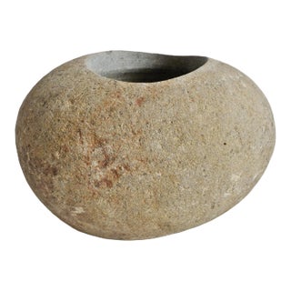 Vintage Organic Modern River Rock Bowl Medium For Sale