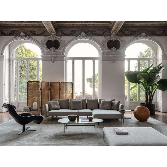 B & B Italia Black Leather Mart Swivel Chair Chairish