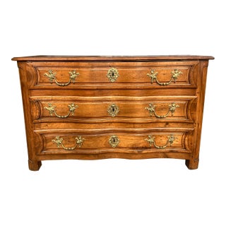 French 19th Century Louis XV Solid Walnut Chest of Drawers For Sale
