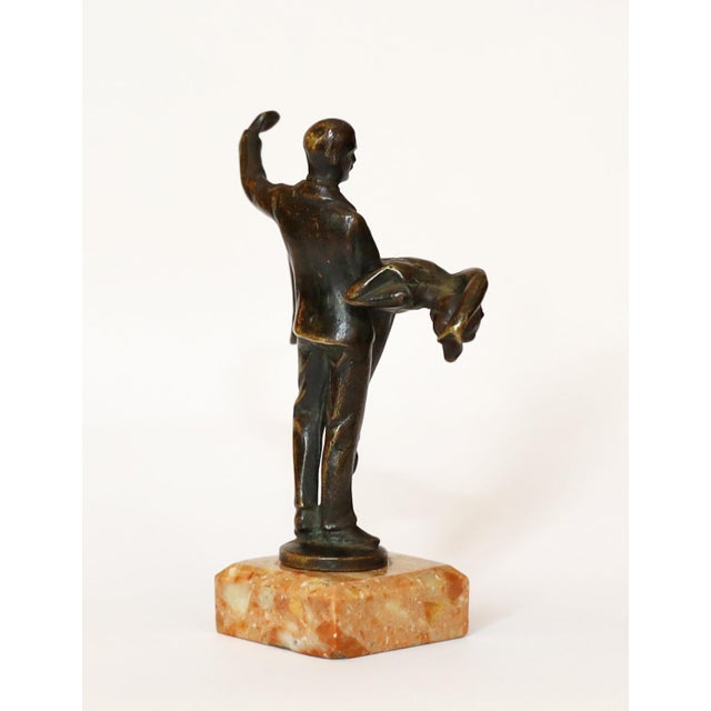 Brown Dancing Couple in Bronze & Marble, 1920s For Sale - Image 8 of 10