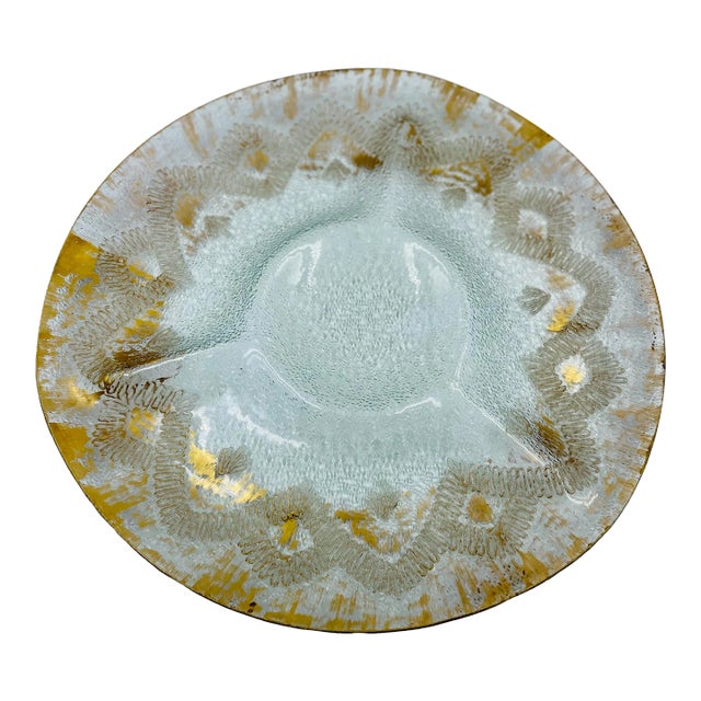 Gold Dorothy Thorpe Mid-Century Modern Atomic Textured Serving Platter For Sale