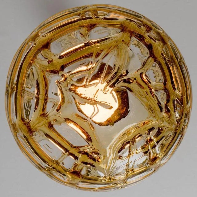 Gold Yellow and Clear Murano Glass Pendant Light, 1960s For Sale - Image 8 of 12