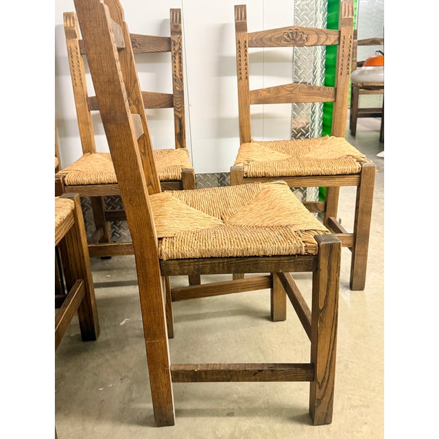 Set of 8 Contemporary Sardinian Brutalist Ash Dining Chairs For Sale - Image 4 of 4