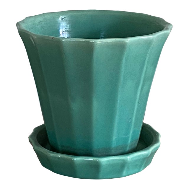 Late 1920s-Early 1930s Stangl Flowerpot With Saucer Shape #1261 For Sale