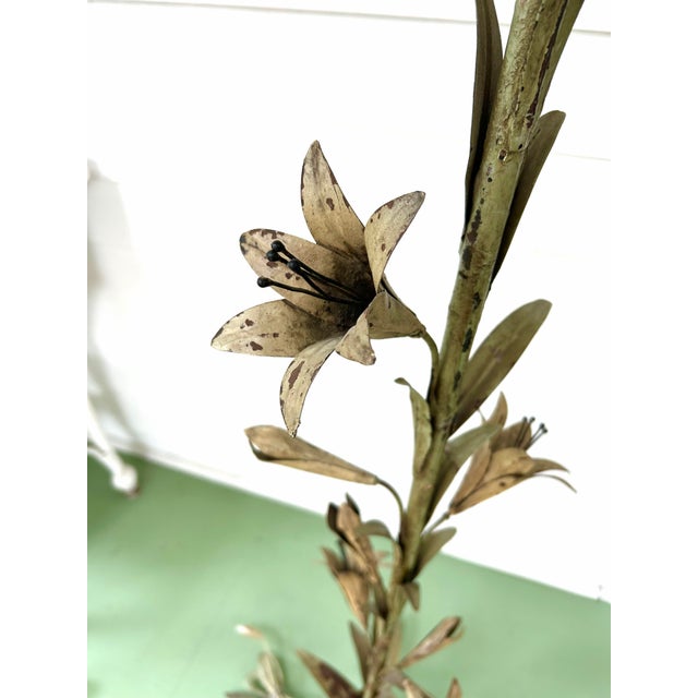 Metal Vintage Italian Floral Tole Floor Lamp For Sale - Image 7 of 13