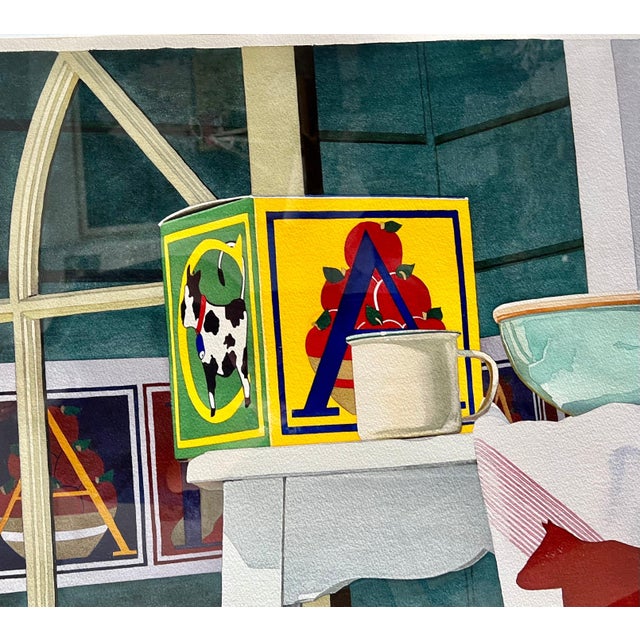 Michael Beck, Large Photo Realist Pop Art Watercolor Painting Children's Toys Teddy Bear Block, 1986 For Sale In Miami - Image 6 of 18