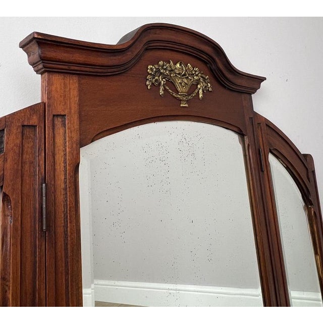 Antique French Style Mirror in Walnut For Sale - Image 4 of 12