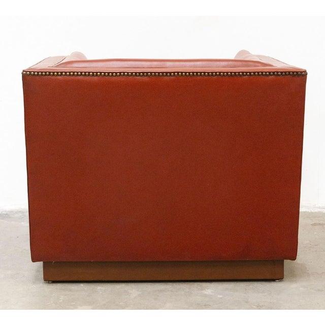 Set of Leather Armchair with Footstool For Sale - Image 15 of 17