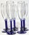 Cobalt Pillar Stemmed Champagne Flutes- Set of Eight For Sale - Image 9 of 10