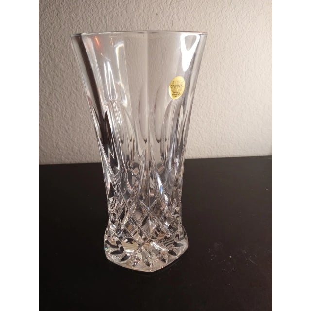 Transparent Capri Crystal Italy Clear Crystal Vase For Sale - Image 8 of 10