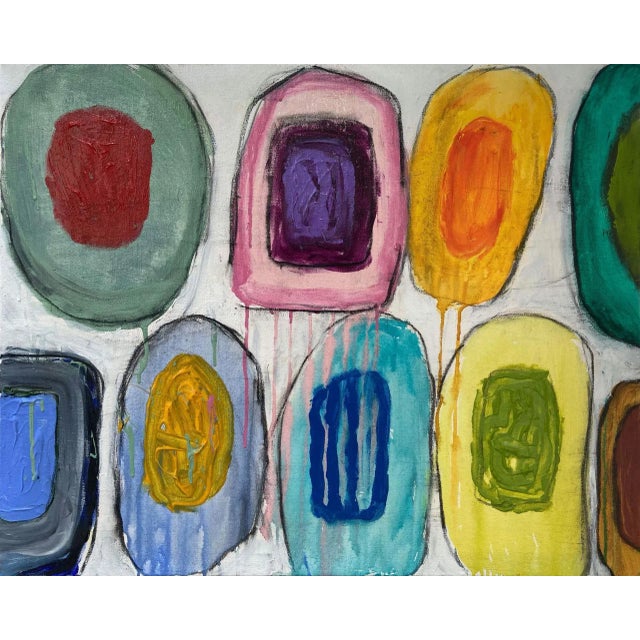 "Gridish #21" Contemporary Abstract Mixed-Media Painting by G. Campbell Lyman For Sale