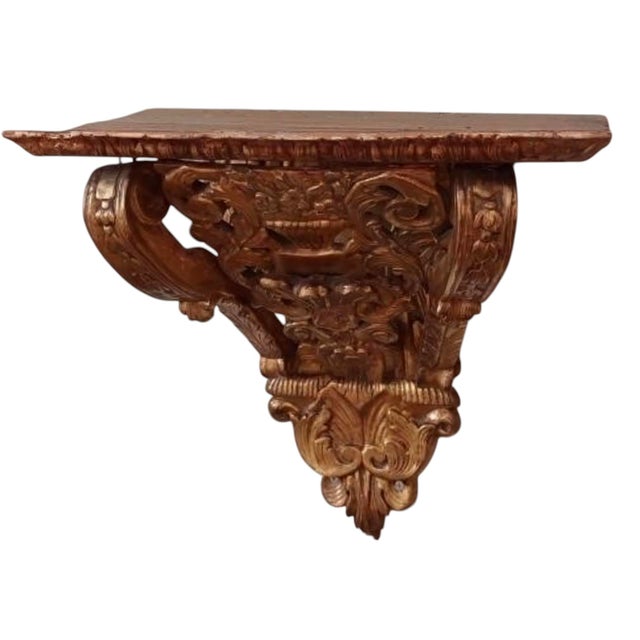 1 of 2 Antique Italian Giltwood Corbel Bracket Sconce
