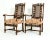 Wood Hand Carved Walnut / Cane Back Armchairs / Corner Chairs - a Pair For Sale - Image 7 of 13