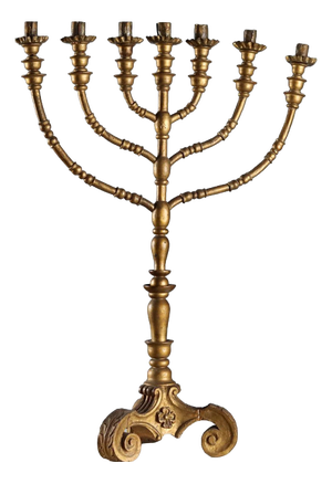 Seven-Branched Gilt Wood Candelabra