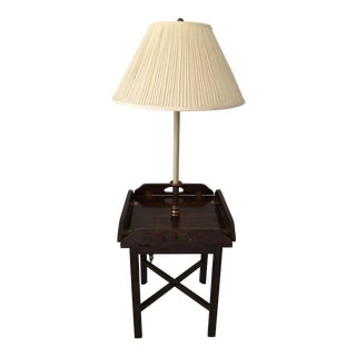 Vintage Butler Tray Table Lamp For Sale