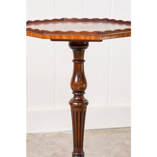 Pair of Scalloped Octagonal Mahogany Wine Tables (C. 1900) For Sale - Image 4 of 10