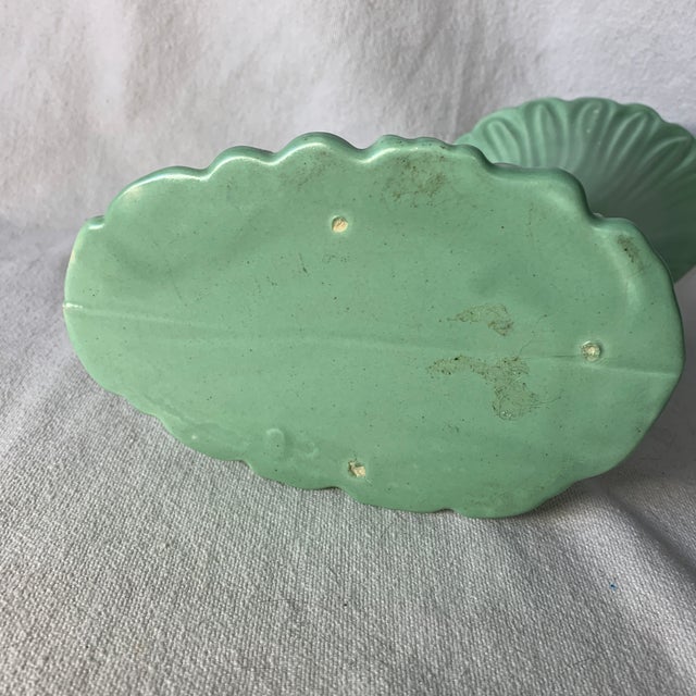 Vintage Royal Haeger Pottery Cornucopia Vase Light Green For Sale In Chicago - Image 6 of 6