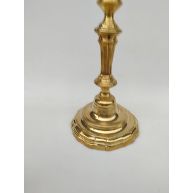 Regency Brass Candlesticks, 1700s, Set of 2 For Sale - Image 10 of 17