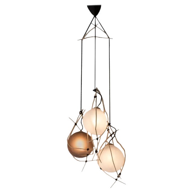 Hermanos Sculpted Suspension Lighting by Jérôme Pereira For Sale