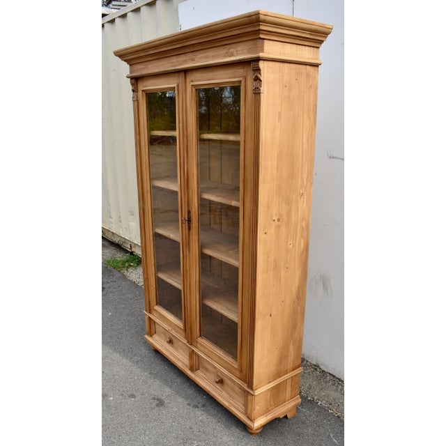 Pine Glazed Bookcase or Display, Reproduction For Sale In Baltimore - Image 6 of 11