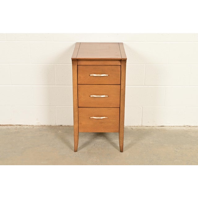 Drexel John Van Koert for Drexel Profile Walnut Bachelor Chest or Nightstand, Circa 1960s For Sale - Image 4 of 15