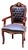 French Style Brown Leather Tufted Armchair – Classic Luxury Accent Chair For Sale