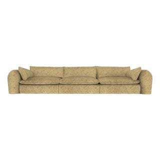 Modern Comfy Sofa in Linen Fabric by Collector For Sale