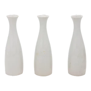 Collection of Three White Single Bud Vases, French Early 21st C.